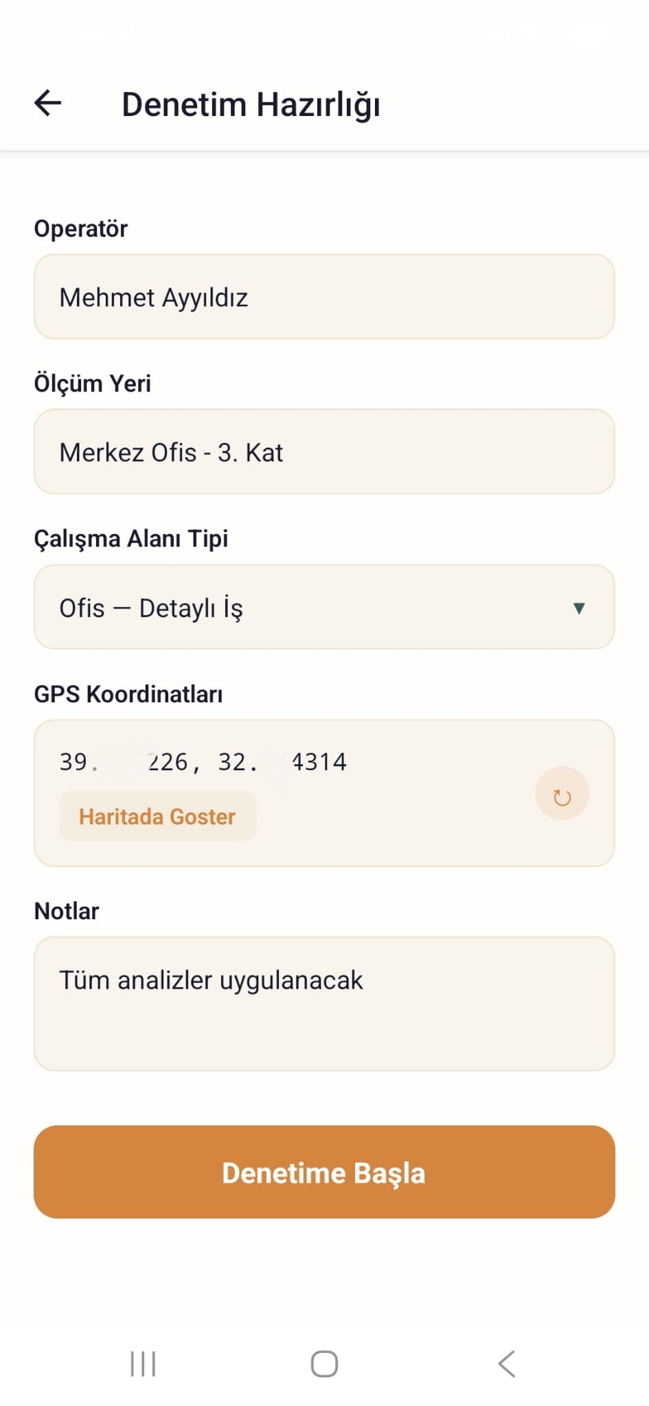 Denetim hazırlık formu